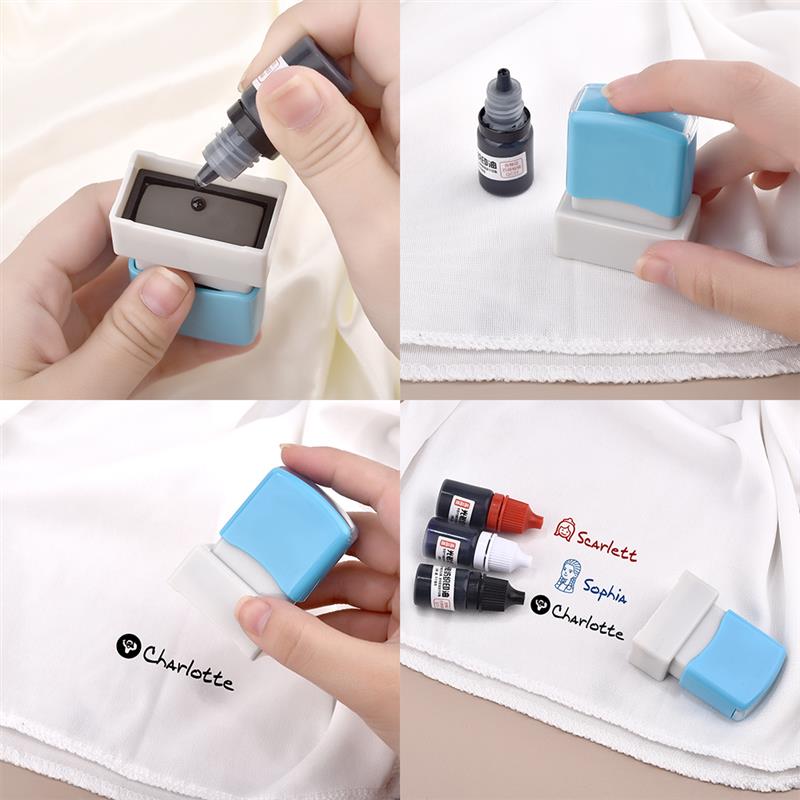 10 ml albastru roșu negru cerneală textil haine cerneală cerneală specială pentru studenți copii nume ștampila imprimare pe îmbrăcăminte impermeabilă nu se estompează