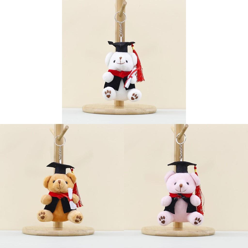 Doctor Bear Plush Toys Soft Filled Doll Keychain Student Souvenir Graduation