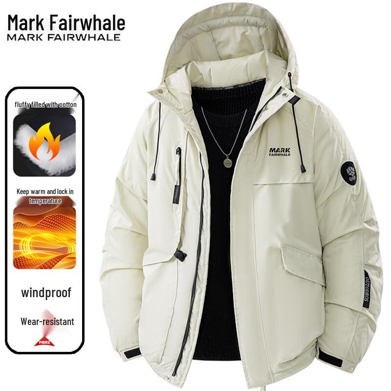 Mark Fairwhale Herren Kapuzen Baumwoll-Wattierte Jacke