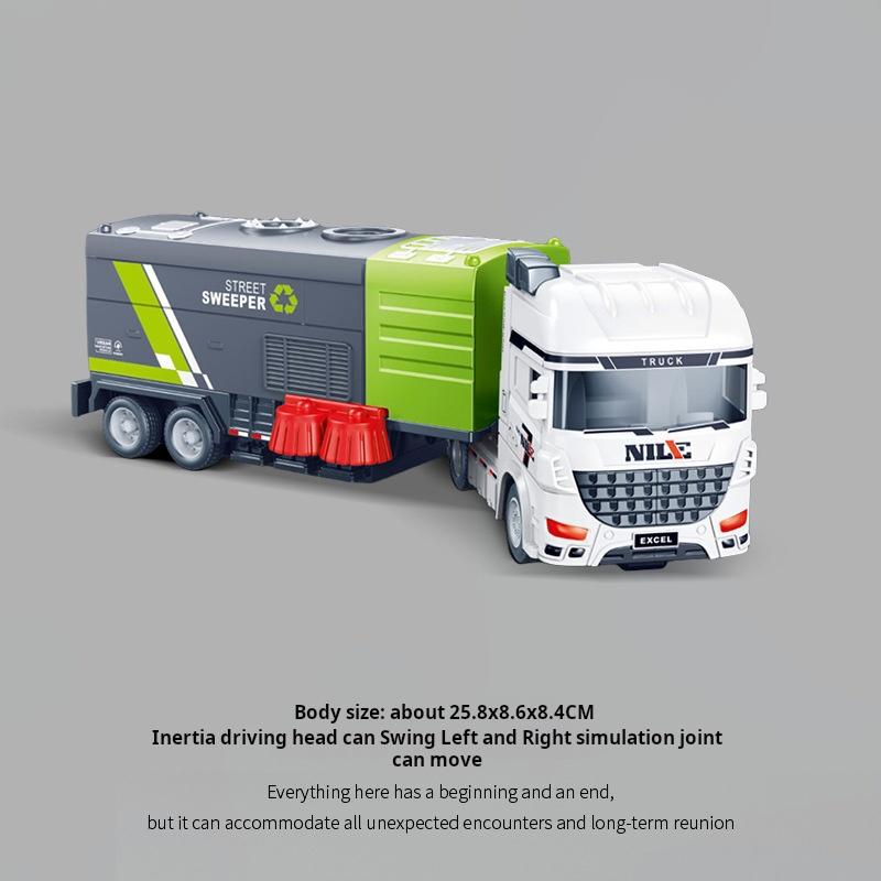 1/14 Children's Inertia Pull-Back Car Model Toy Engineering Car Model Fire Truck Model Car Boy Gift