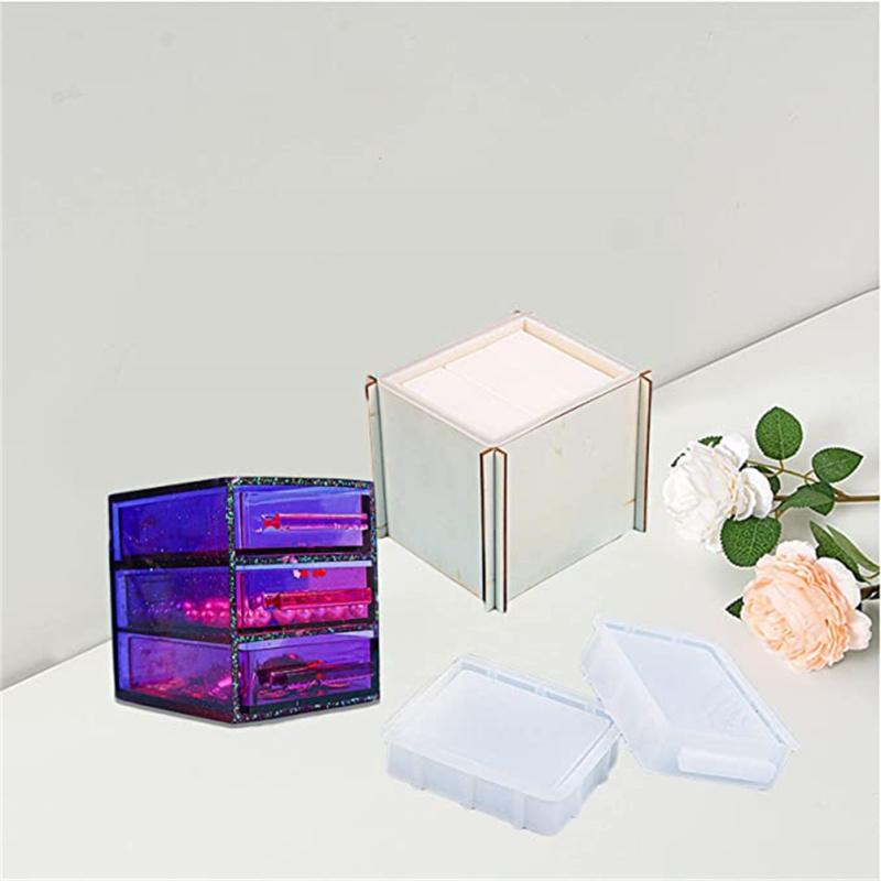 Úložný box Epoxidová pryskyřičná forma DIY Zásuvková krabice Silikonová forma Úložný box Forma pro Cetky Ruční řemesla