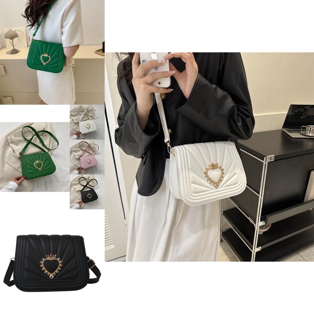 Chic Medium-sized Shoulder Bag For Women In Elegant Black White Pink Green