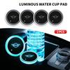 1/2Pcs Luminous Car Coaster Water Cup Holder Pad Anti-slip Mat For BMW MINI WORKS One Cooper JCW R60 R59 R58 R57 R56 R55 F55