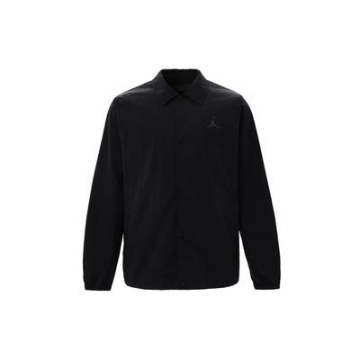 Solid Color Polo Collar Casual Long Sleeve Jacket Men Jackets Black FN4542-010