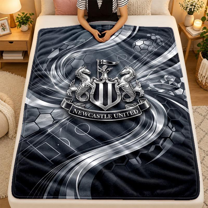 Flanell-Decke Newcastle United Fußball Warm Weich Überwurfdecke für drinnen Sofa Bett Wohnzimmer