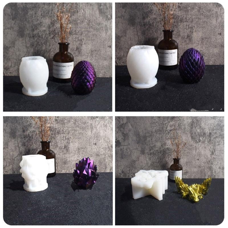 Silicone Crystal Dragon Mold Realistic Dragon Figurines Crafting Mould Animal Epoxy Resin Molds for Handmade Crafts
