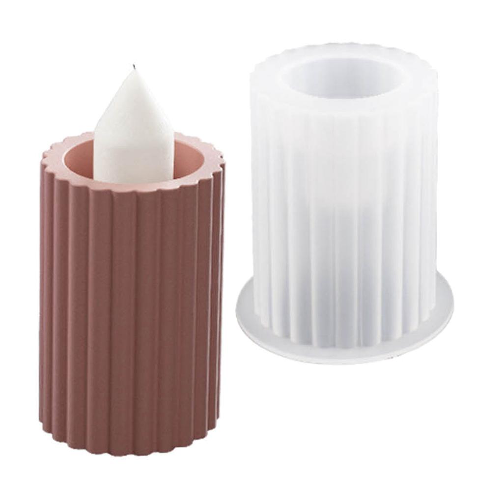 Striped Cylinder Candle Holder Molds for Making Tealight Holder Candle Holder Candlestick Home Decorations DIY Art Craft