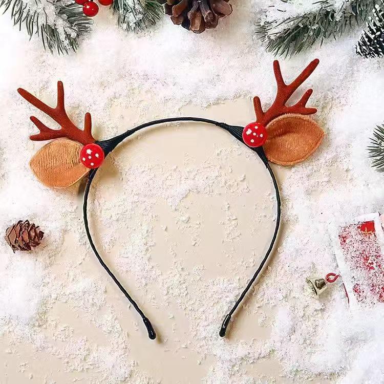 Christmas Elf Antler Bell Headband - Festive Cartoon Fairy Style for Holiday Parties