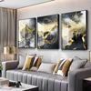 Abstrato preto com ouro pintura em tela arte da parede moderno nórdico cartazes e impressões para sala de estar decoração casa