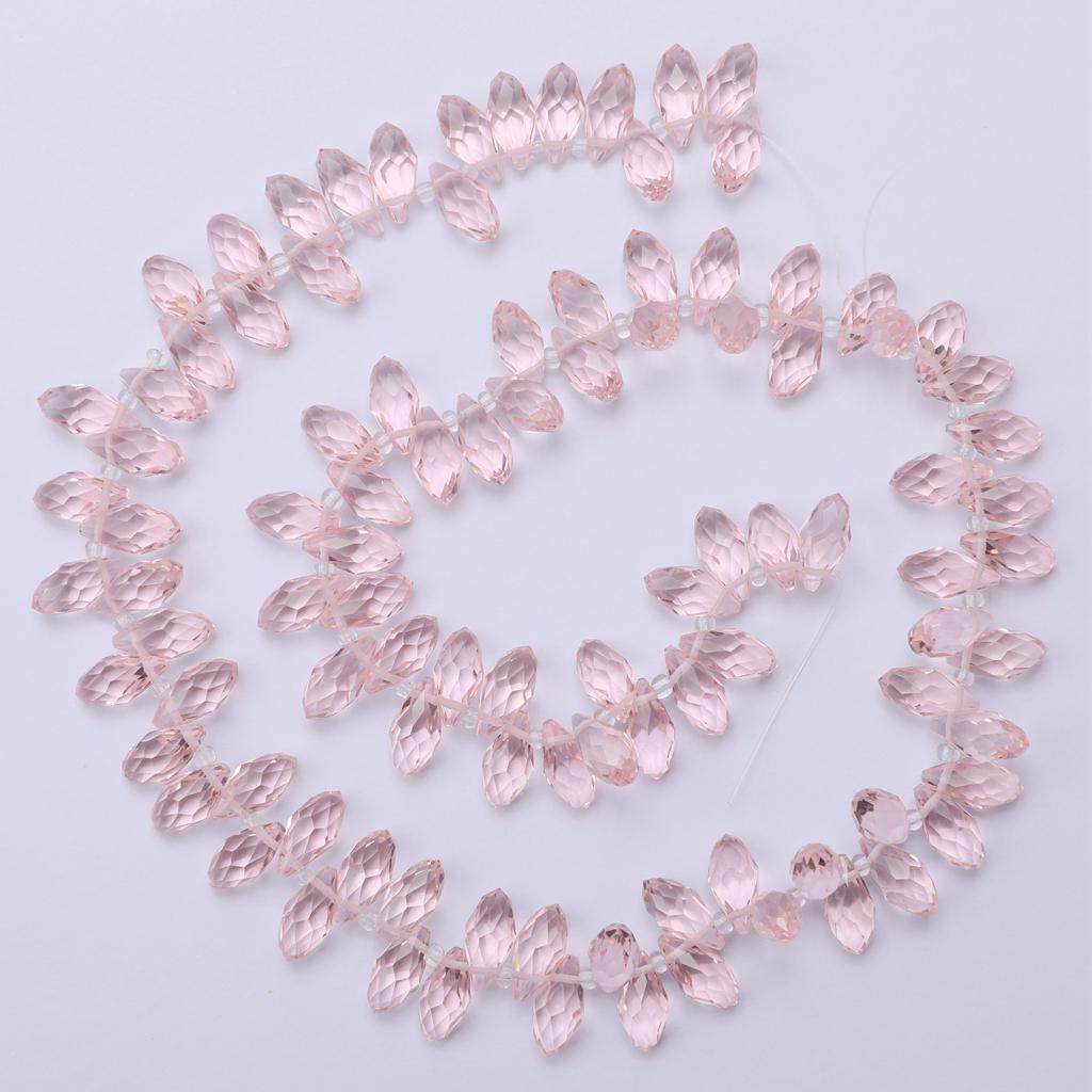 100x Crystal Glass Faceted Beads Charm Pendants Drilled DIY Craft Clear