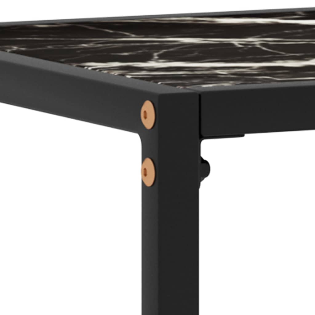 Console Table Black 120x35x75 Cm Tempered Glass