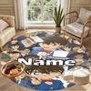 Custom Name Personalized Detective Conan Print Round Rug, Versatile Home Decor Carpet, for Playroom, Apartment, Balcony, Entryway, Hallway Gift