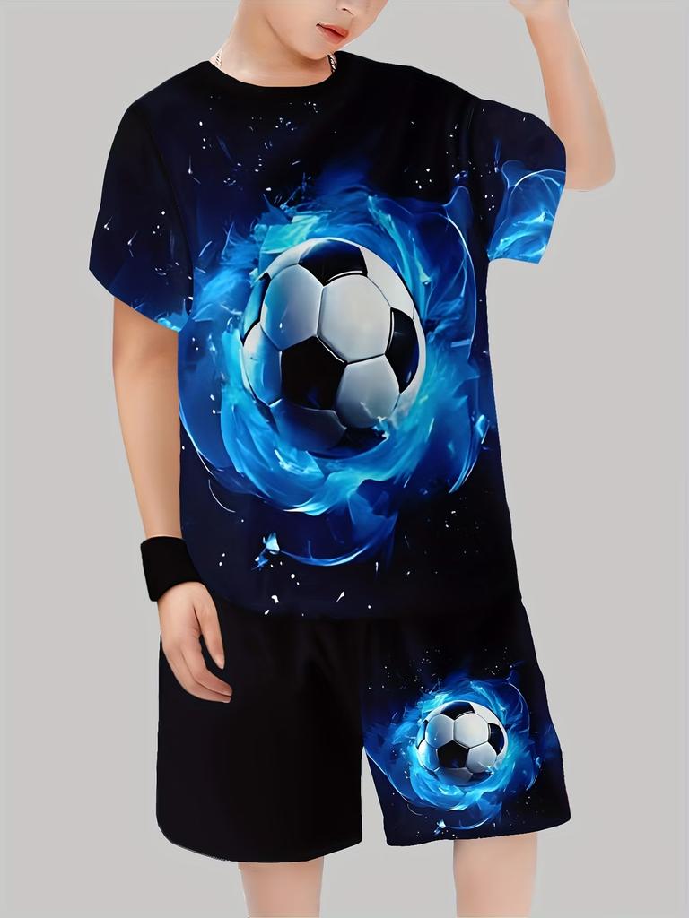 Summer New Casual D Printing Short-sleeved Suit Y Children's Suit Cartoon Letter New