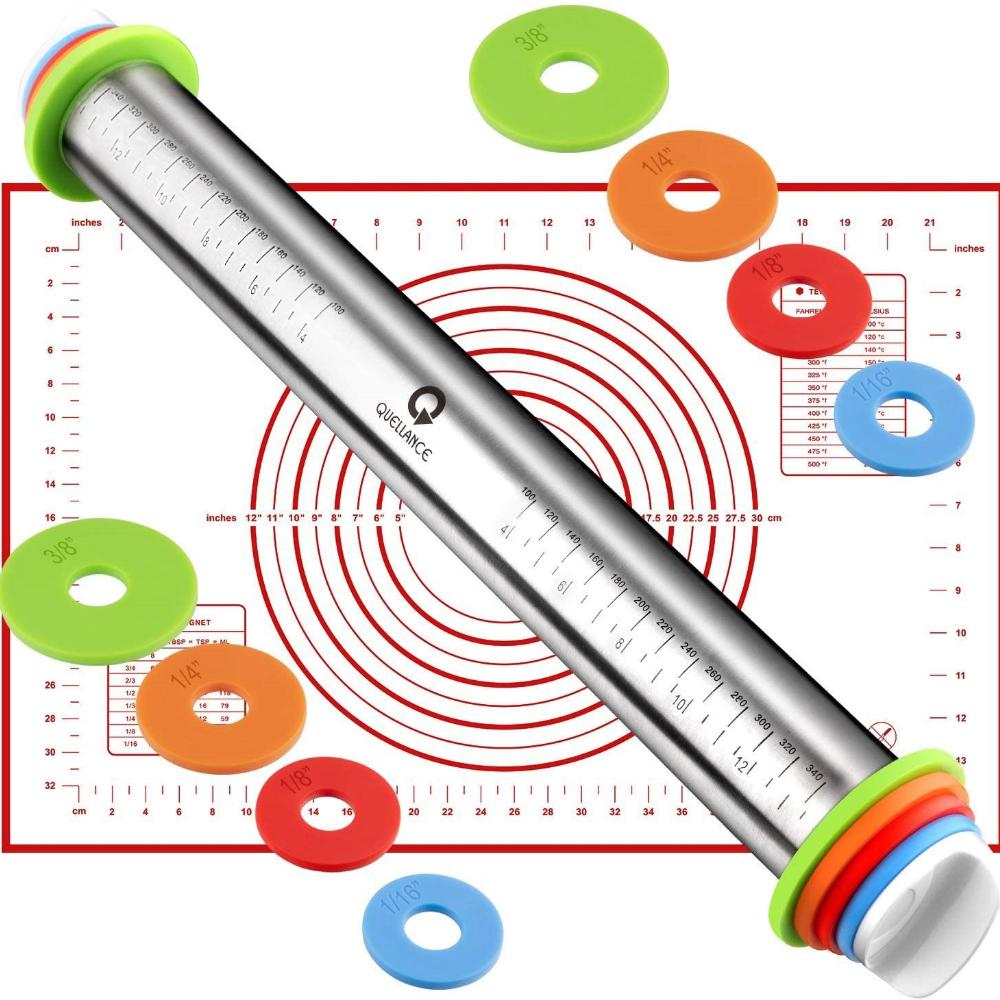 Νέος Πρακτικός Ρυθμιζόμενος Ανοξείδωτος Πλάστης Ψησίματος Ρύθμιση Κλίμακα Πάχους Ξύλο Αλευριού Δέρμα Ζύμης Ζύμωμα