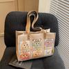 Cartoon bag women's new fashion handbag commuter tote bag large-capacity class shoulder bag