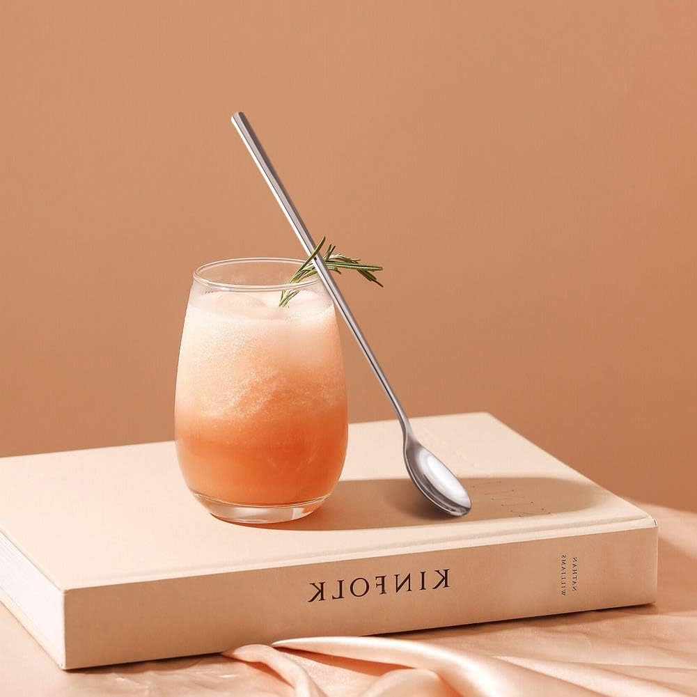 AOOSY Long Handle Spoon, Coffee Stirrers, 9-inch Ice Tea Spoon,Premium 18/10 Stainless Steel Iced Teaspoon for Mothers Milks Tea Mixing Cocktail