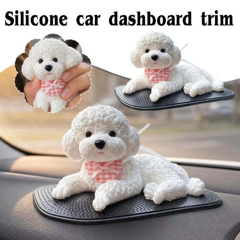 Soft Rubber Simulation Dog Realistic Texture Teddy Dog Cute Poodle Squeeze Toy Home Decor