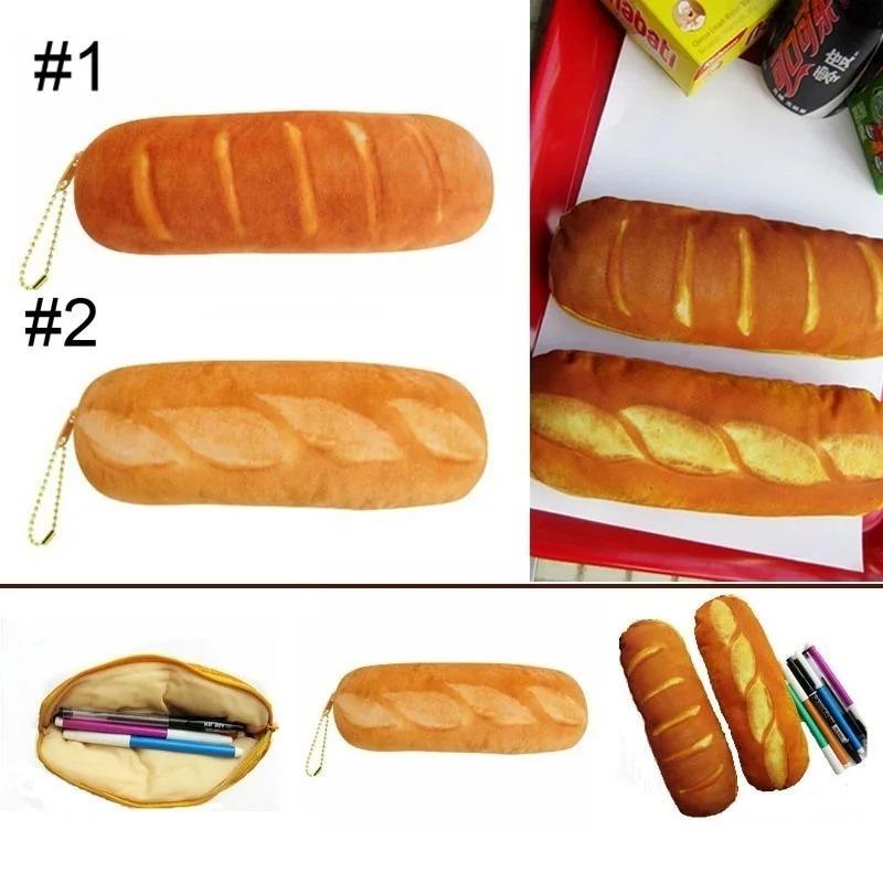 Kawaii pouzdro na tužky s motivem chleba, velkokapacitní, vtipné, individuální pouzdro, taška, dárek pro děti, školní potřeby
