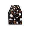 Halloween Linen Table Runner 7213 Inches - Pumpkin and Pattern for Fireplace TV Stand Dining Table