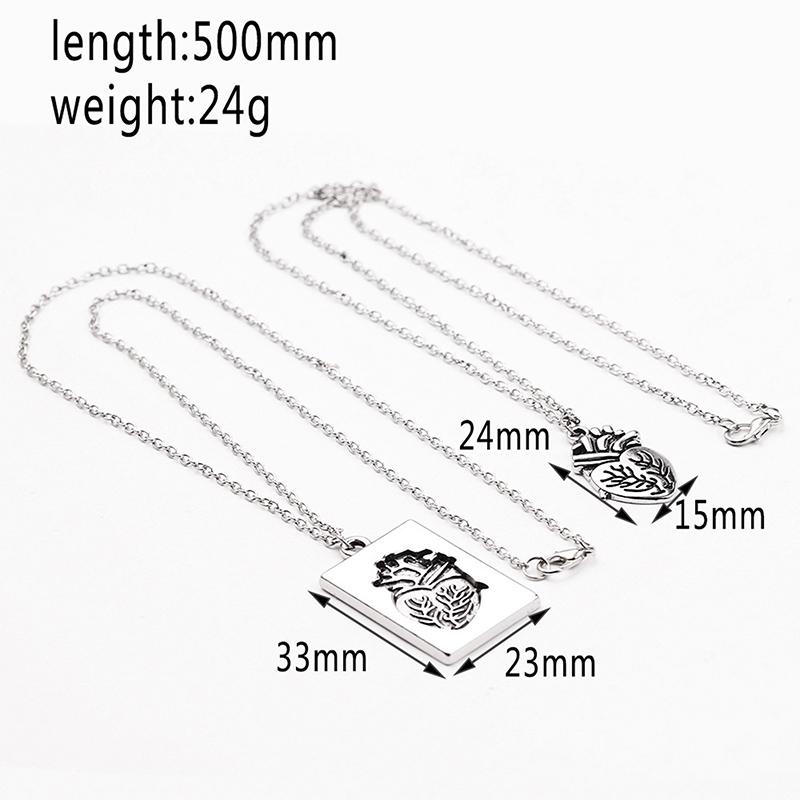 2 Peças/Conjunto Colar Pingente Coração Anatômico Casal Quebra-cabeça Presente de Dia dos Namorados