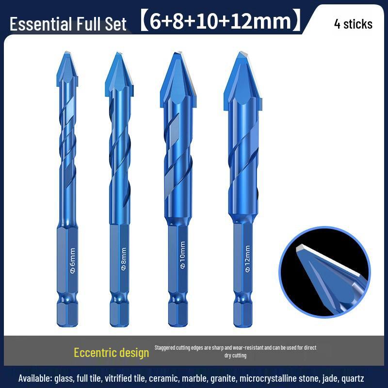 Blue Victory Super Hard Angled Tile and Concrete Drill Bit Set