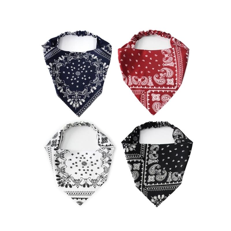 Elegant Headbands Vintage Bandana Flower Print Headpieces Elastic Hair Accessories Women's Fashion Headbands