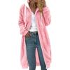 Ladies Fashion V Neck Hooded Jacket Long Sleeve Loose Fit Comfortable Fleece Coat Casual Outerwear
