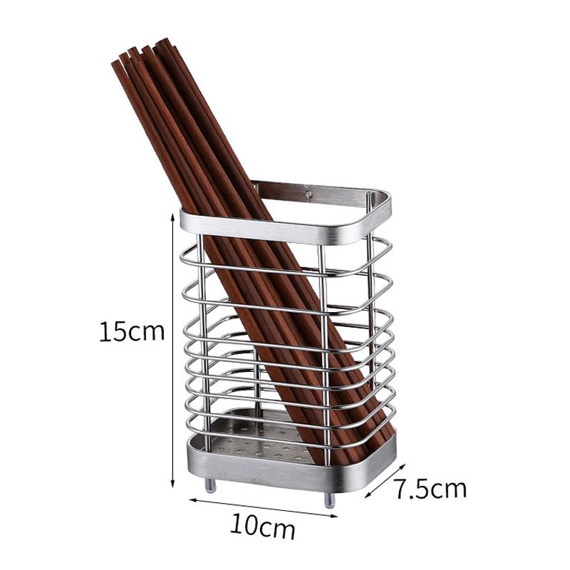 Utensil Holder Drying Rack Stainless Steel Draining Basket Wall Mount No Drilling for Kitchen Chopsticks Large Original