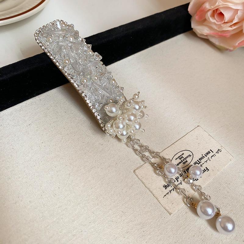 Holiday style retro silver diamond-encrusted wind fringed hair accessories ethnic style bangs hairpin BB clip headgear travel