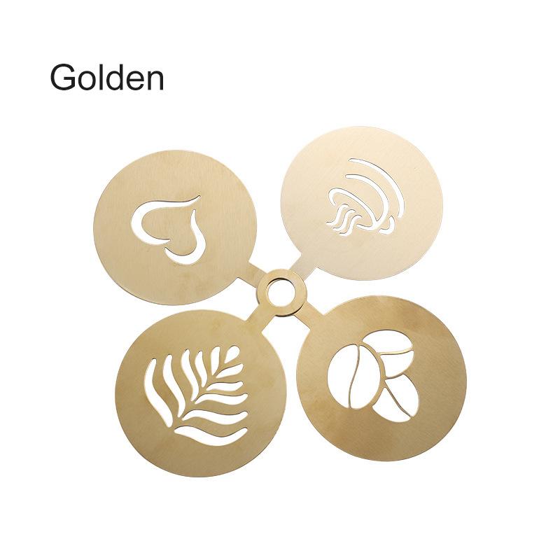 4PCS Reusable Coffee Decorative Tools Cappuccino Cake Hot Chocolate Decoration Art Stencils Specialty Gift for Coffee Lovers