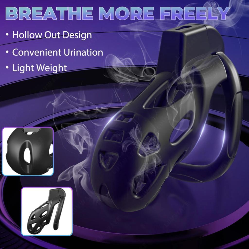 Male Penis Chastity Cage Set Small Long Bird Chastity Cage Belt with 3 Size Cock Ring Penis Lock Bondage Slave Man Sex To