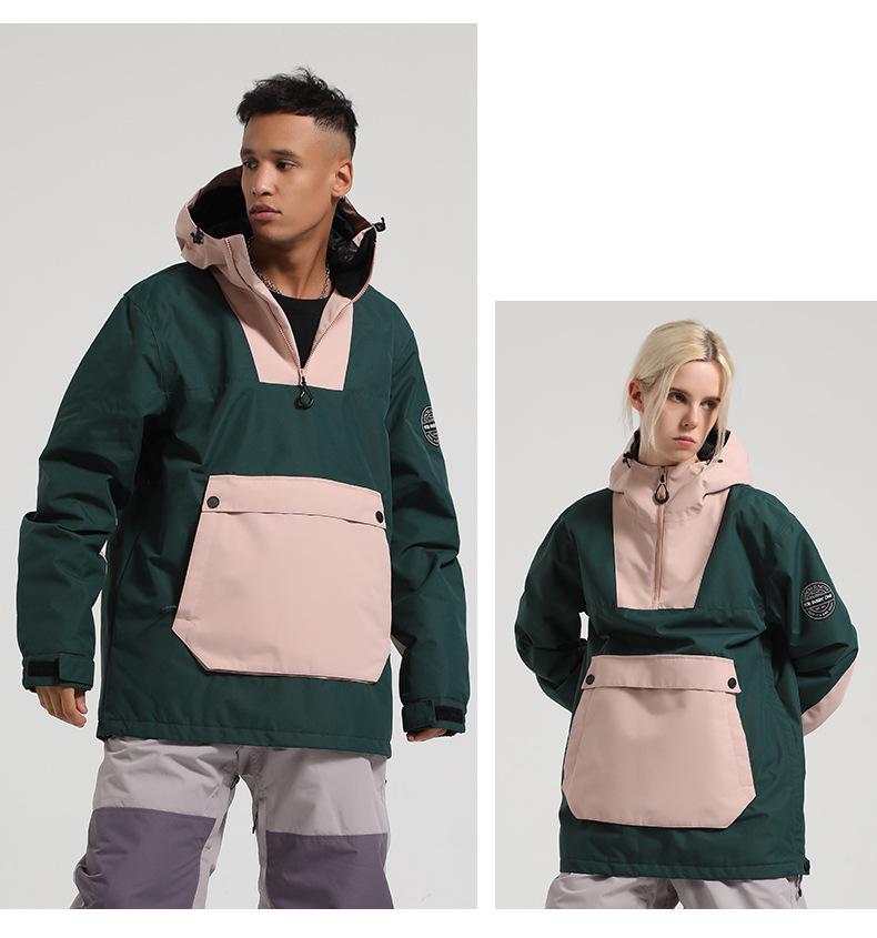 Unisex zimní barevně blokovaná sněhová kombinéza: Větruodolné, Voděodolné, Teplé, Venkovní lyžařské vybavení