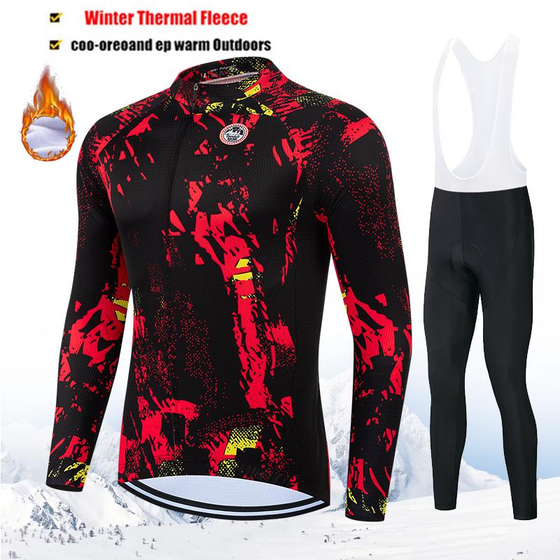 Pro Team Winter Thermal Fleece Cycling Jersey Set Long Sleeve Bicycle Clothing MTB Bike Wear Maillot Ropa Ciclismo Cycling 2026