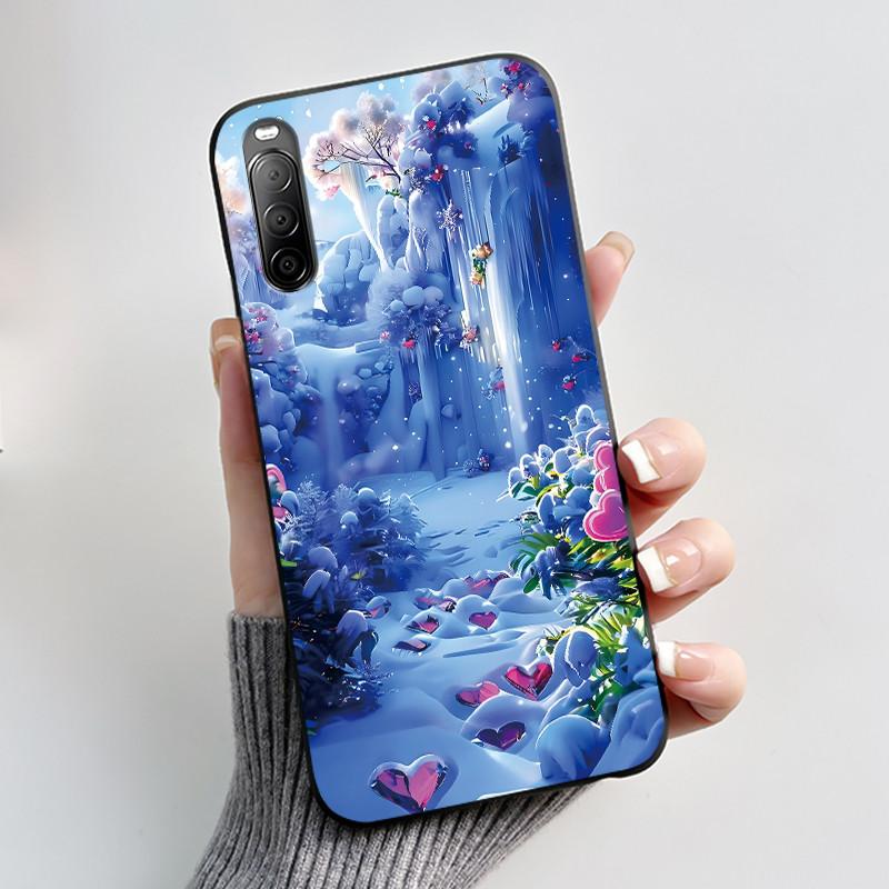 Fodral För Sony Xperia 10 II / 10 III Mobilskal Estetiskt Mode Söt Katt Astronaut Svart Silikon Mjuk Stötdämpande Baksidesskydd