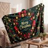 Christmas Flannel Throw Blanket Soft Warm Cozy For Sofa Bed Indoor Home Use Great Holiday Gift