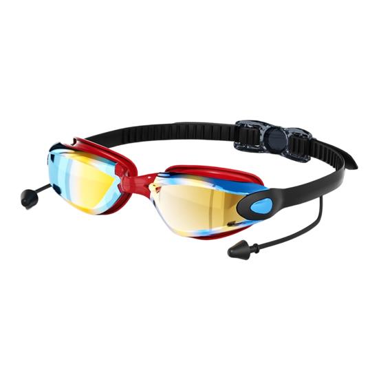 Gafas de Natación para Adultos con Tapones para los Oídos Impermeables Sin Fugas Antivaho Protección UV Lente Transparente Hombres Mujeres Gafas de Silicona Equipo de Buceo Snorkel