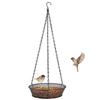 Hanging Bird Feeder Round Tray Metal Mesh Platform Seed Feeder for Outdoor Garden Decoration