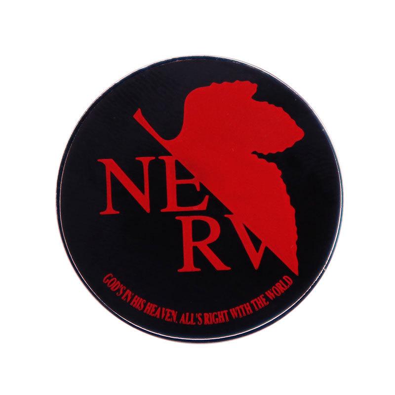 NERV Red Leaf Badge - Neon Genesis Evangelion Logo Pin Anime Fan Accessory серебряный