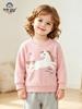 26th Season Autumn/Winter Girls' Cartoon Horse Print Round Neck Sweatshirt - Fashionable Children's Clothing