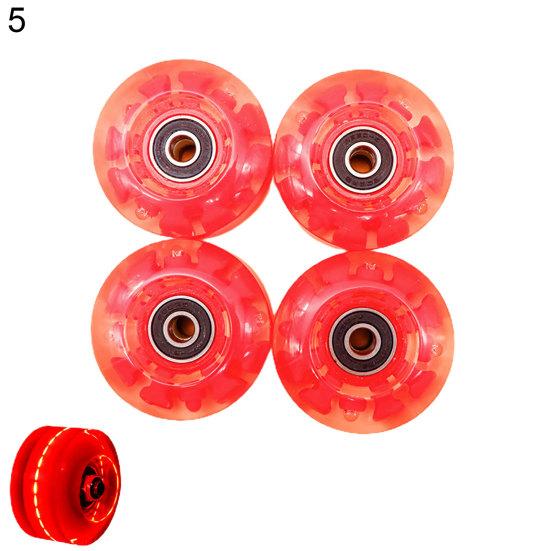 4Pcs Luminous Roller Skating Wheels Flashing Double Row Bearing Skates Accessory