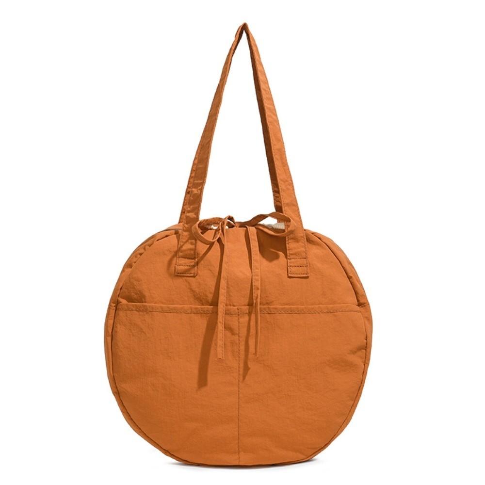 

Solid Color Shoulder Round Bag Oxford Cloth Casual Women Pouch Large Capacity Handbag Work помаранчевий
