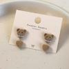 Coffee Flocking Bear Earrings Comfortable Ear Studs Student Fashion Accessories for Daily Commute or Social Event