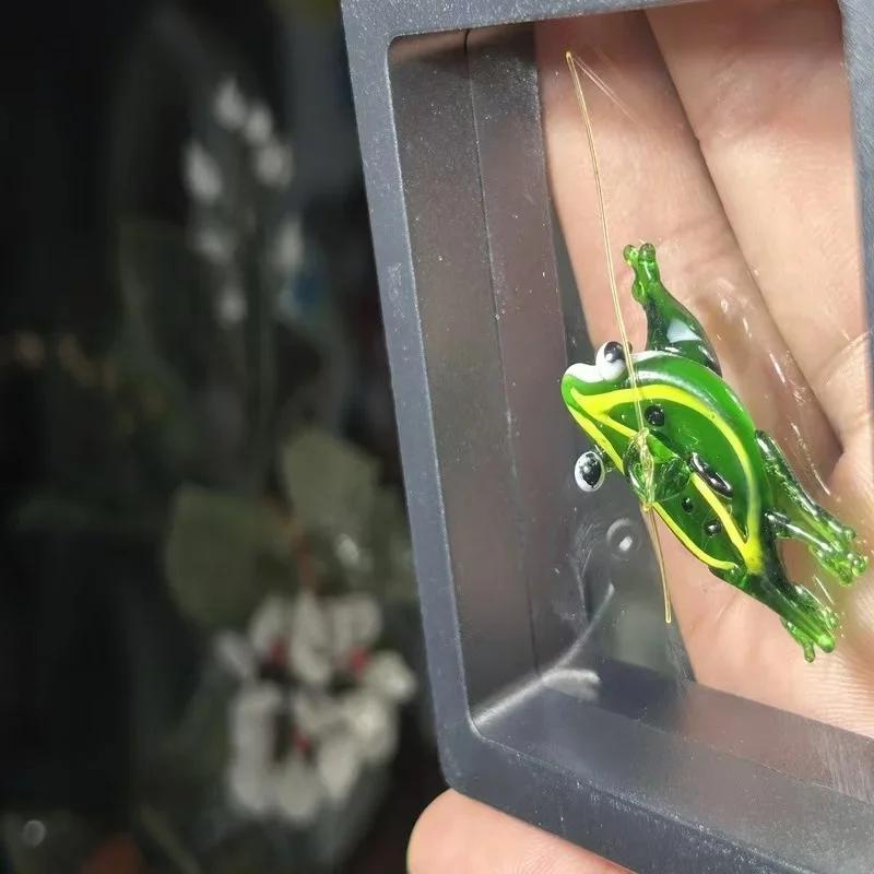 Creative Mini Pocket Goldfish Colored Glaze Transparent Lucky Bag Glass Figurines Handmade Home Decoration Accessories 2025 New