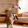 Self-Entertainment Cat Teaser with Swallow Replacement Head – Long Handle & Steel Wire