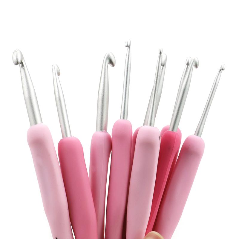 9pc/set DIY knitting needles, sweater crochet hook set, elegant, durable, DIY knitting enthusiasts hand weave tool, pink or red