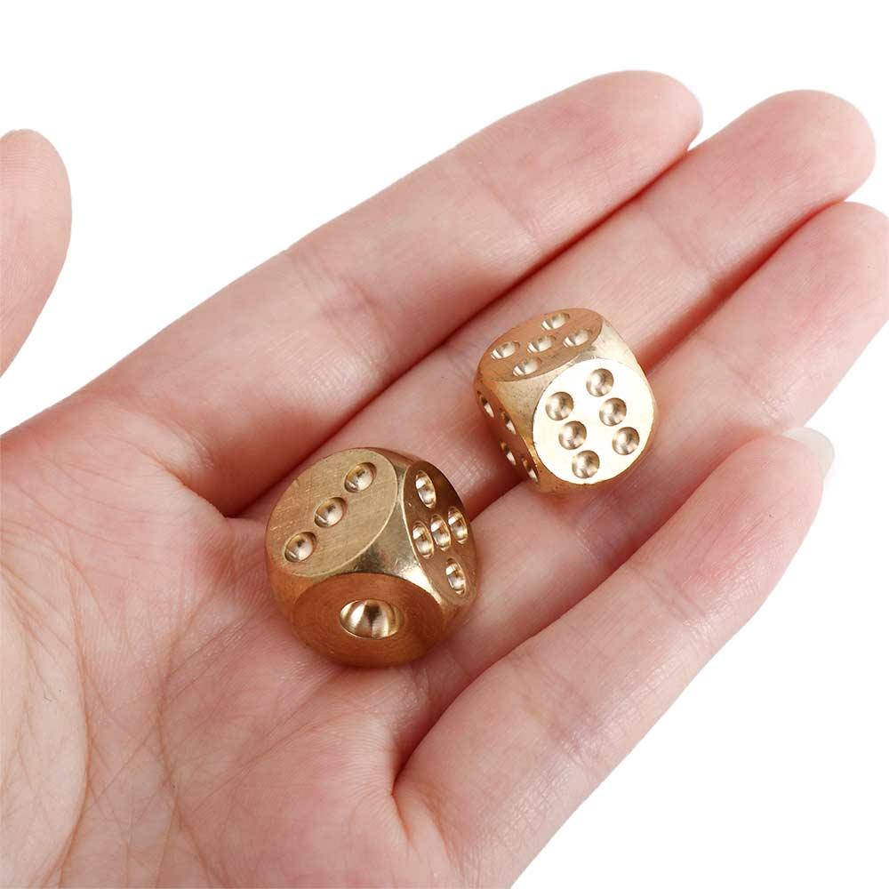 1PCS 13mm/15mm Metal Solid Dice Hand Polished Brass Dice Pure Color Playing Game Tool Bar Supplies