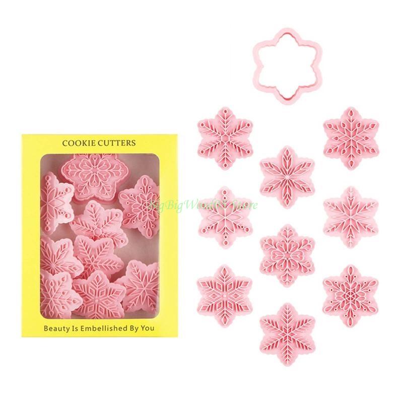 24TE 9 Pcs/Set DIY Cartoon Biscuit Mould Cookie Cutter 3D Biscuits Mold Plastic Baking Cookie Stamp Cookie Decorating Tools