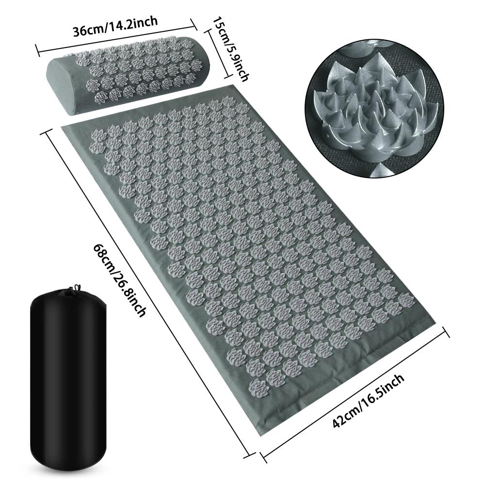 Shiatsu Acupressure Mat Spike Massage Pad Kuznetsov's Applicator Sport Fitness Cushion Pillow Massager Yoga Mat Pilates Exercise