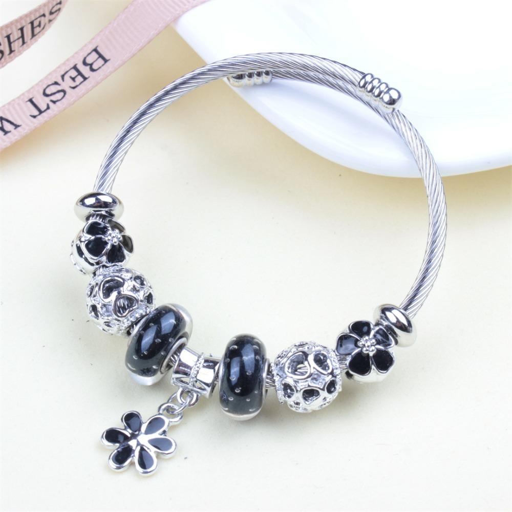 Beaded Bracelet Bangle Multi Element Stainless Steel Copper Alloy Open Spring Snake Bone Chain