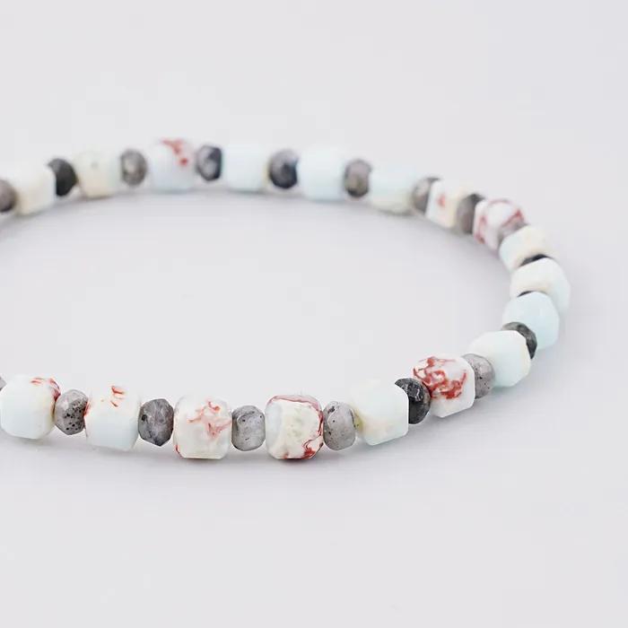 Cut Jade 6-Cut Sorbus Stone Mix Gemstone Bracelet (C2501AC1218_MT)
